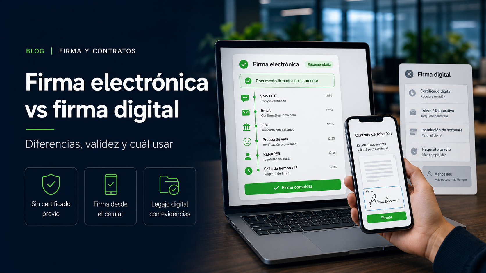 Firma electrónica vs firma digital: diferencias y validez